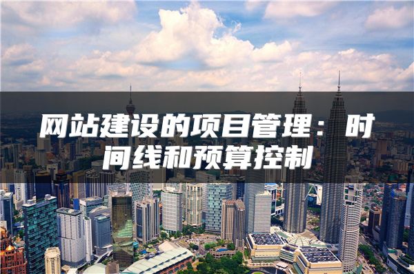 网站建设的项目管理：时间线和预算控制