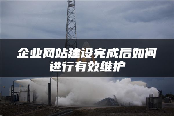 企业网站建设完成后如何进行有效维护